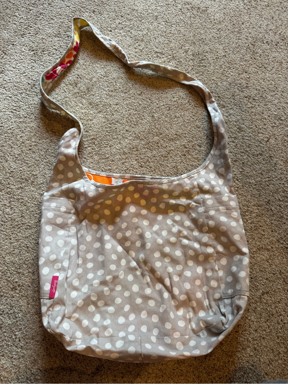 Thirty One Reversible Cross Body Hobo Bag